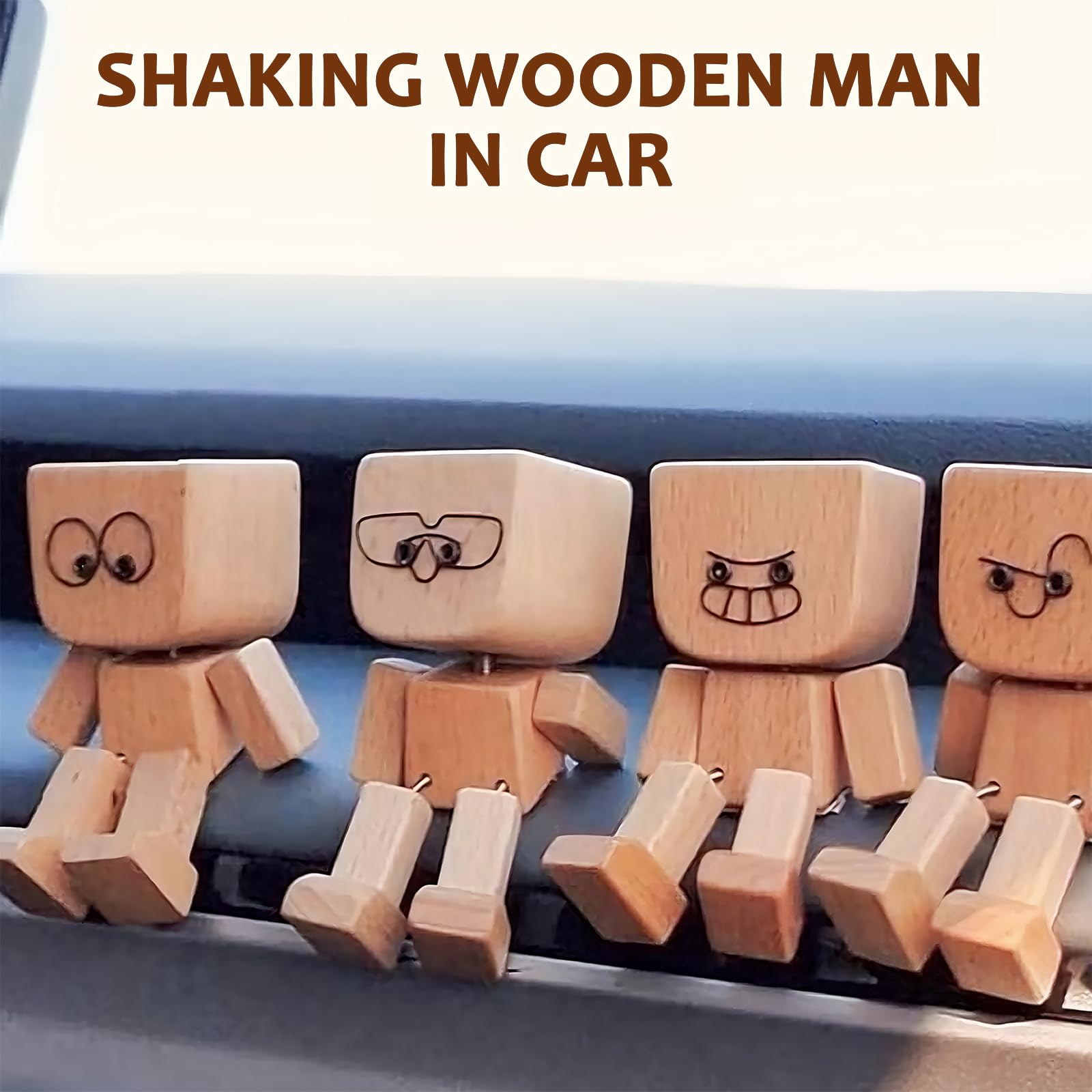 Wackelnder Holzmann - Lustige Wackelfigur Für Auto Armaturenbrett & Schreibtisch