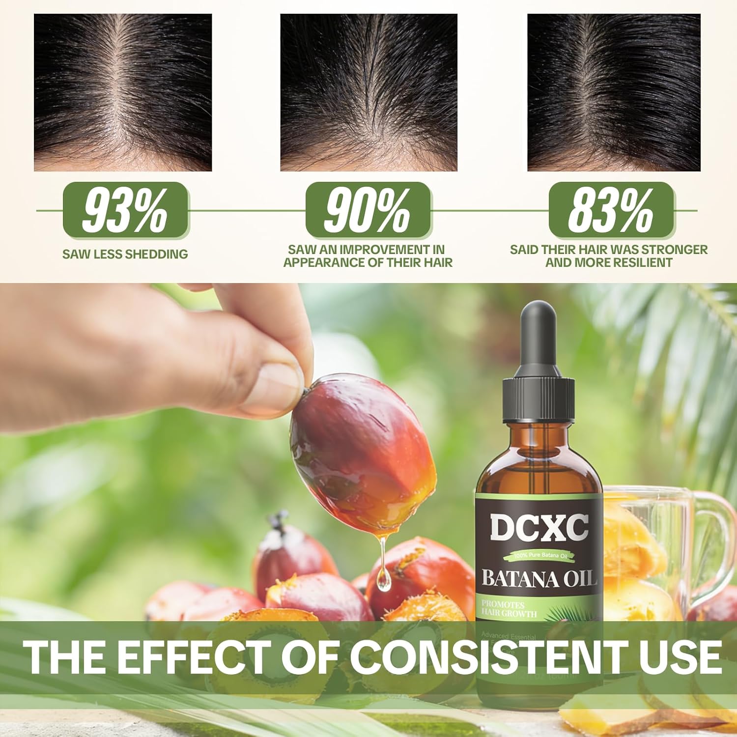 100% Pure Batana Oil for Hair Growth - Natural Scalp Care & Hair Thickening Treatment | Revitalizes Damaged Hair, Reduces Breakage & Enhances Shine | Deep Conditioner for All Hair Types - 2oz