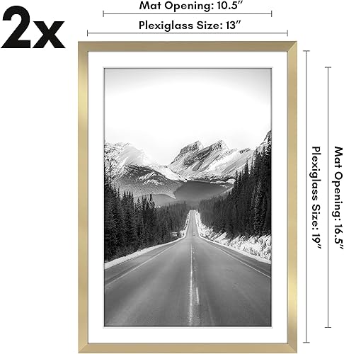 Vista 10 de Americanflat Portarretratos de 8 x 12 pulgadas con plexiglás pulido, juego de 2 portarretratos de 6 x 8 pulgadas con paspartú o para fotos de 8 x 12