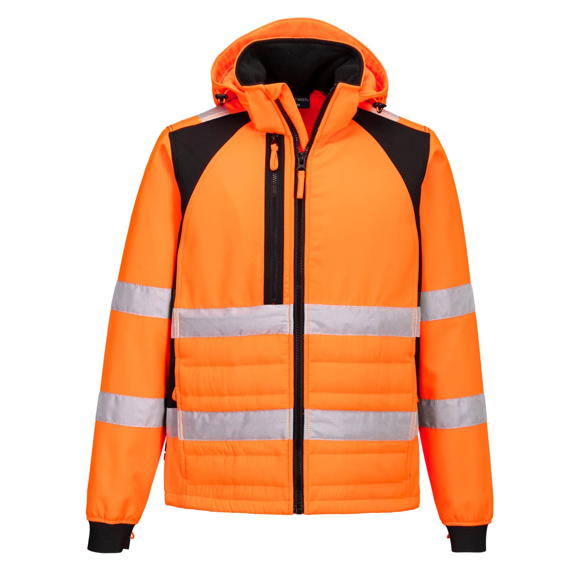 Portwest CD863 WX2 Eco Hi-Vis Hybrid Veste imperméable | Réfléchissant, haute visibilité, coupe-vent, respirant, isolant, capuche