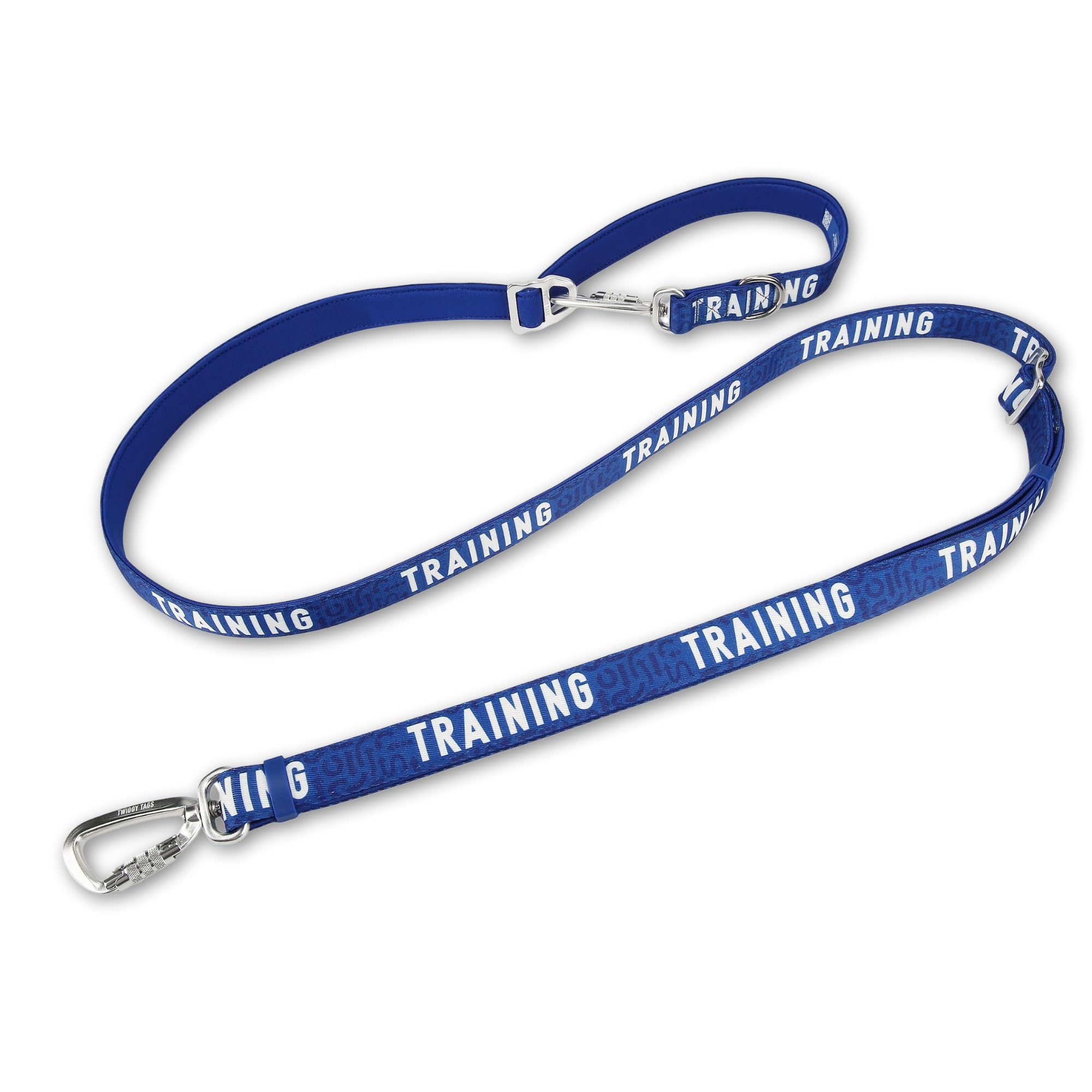 Twiggy Tags TRAINING Multi-Way Double-Ended Training Lead, Strong Adjustable Hands-Free Training Dog Lead, Reflective Locking Carabiner, Durable Comfortable, All Breeds, Awareness, 2.5-8ft