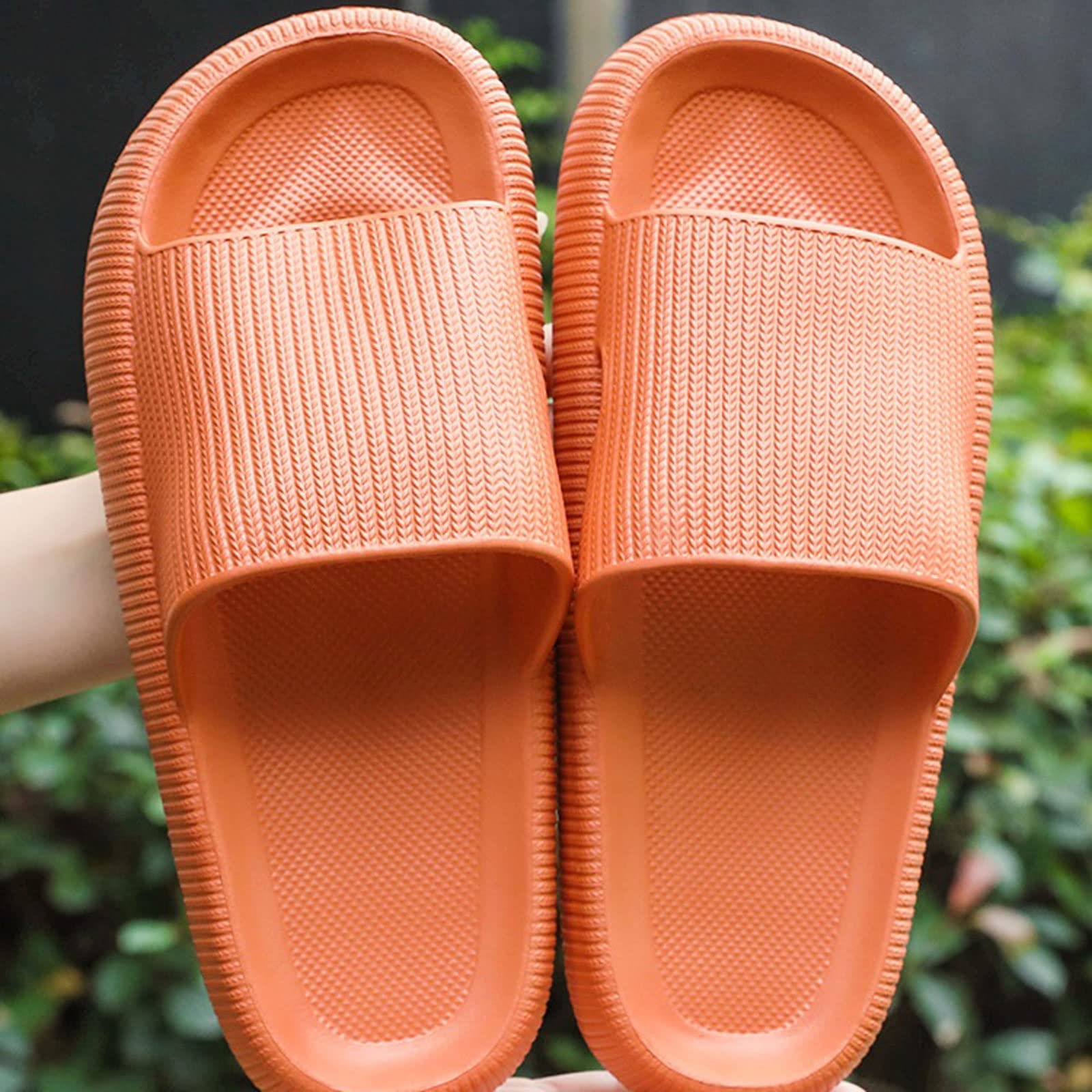 SYJHWDSS Zapatillas para Mujer Sandalias de Playa de Verano Hombres Mujer Plataforma Gruesa Baño Zapatillas para el hogar Suela Suave Diapositivas Chanclas antideslizantesNaranja, 44-45
