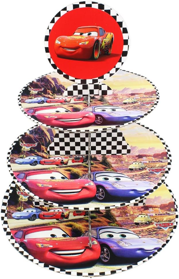 Betop House 3-Tire Cars Themed Party Cupcake Dessert Stand