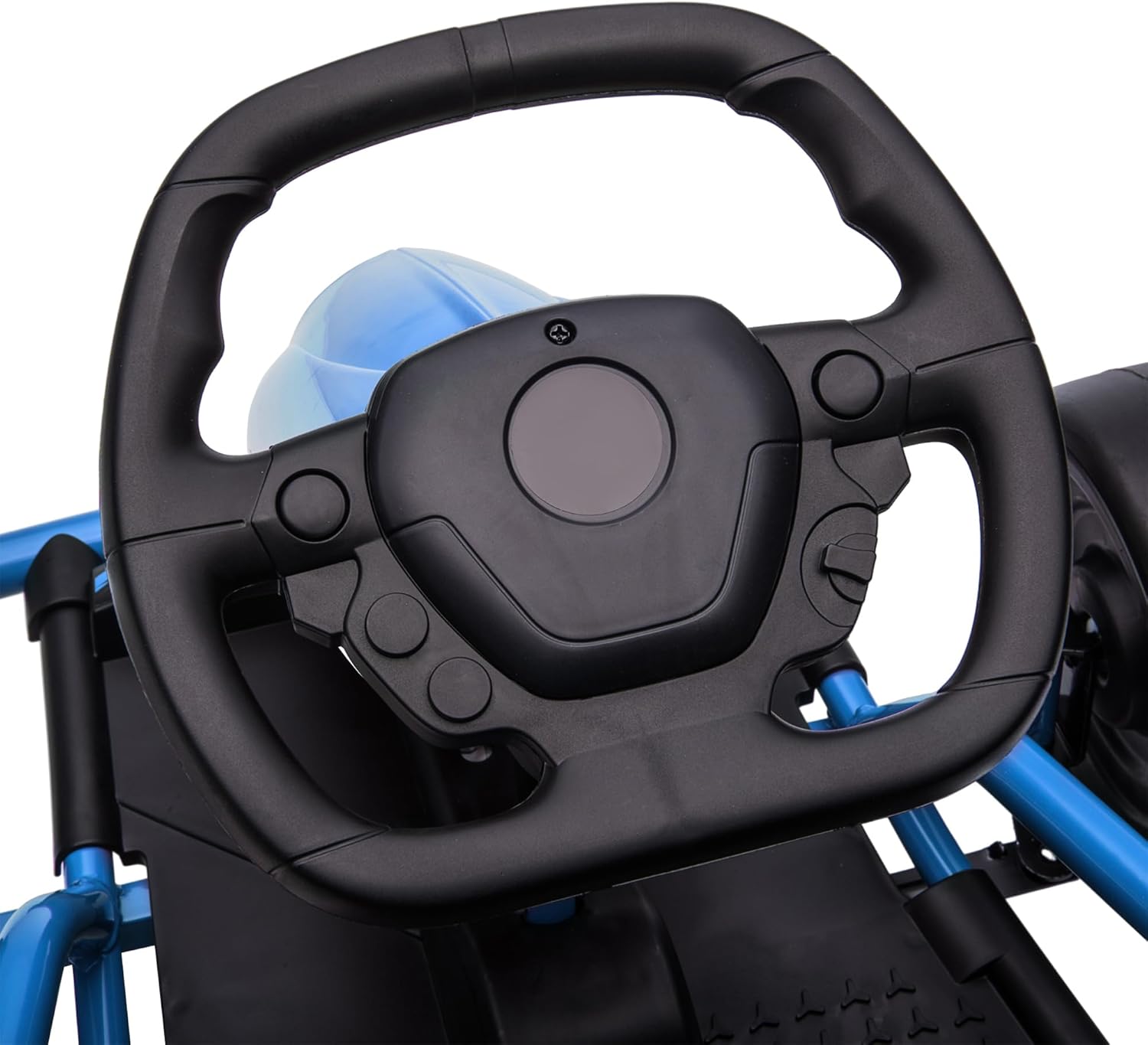 Aosom 24V 8.1 MPH Electric Go Kart, Drifting Car Battery Powered Ride on Toy Outdoor with Slow Start, Music, Horn Honking and Safety Belt, for 8-12 Years Old, Blue