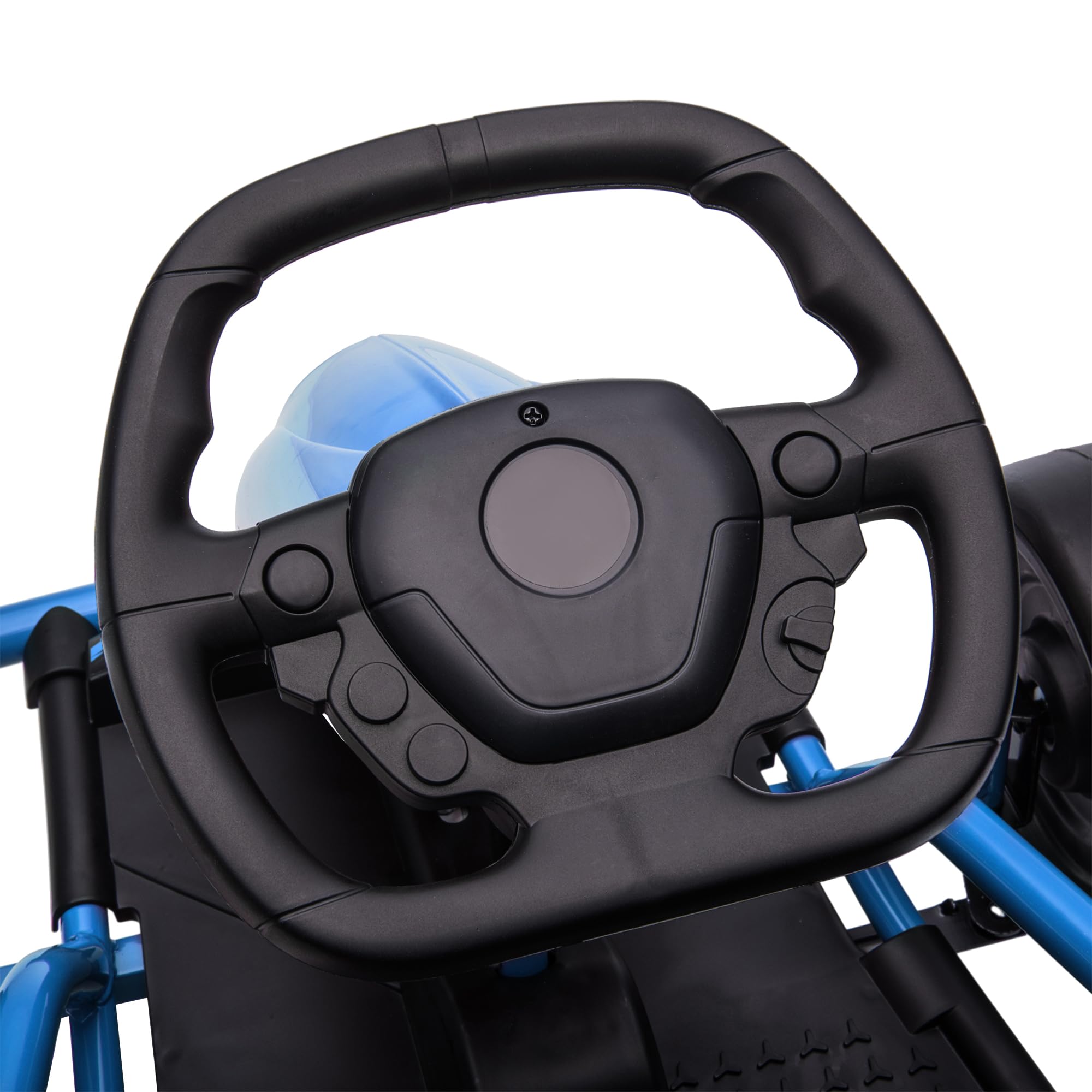 HOMCOM Go Kart Elettrico per Bambini 8-12 Anni 24V 6-13km/h Blu e Nero