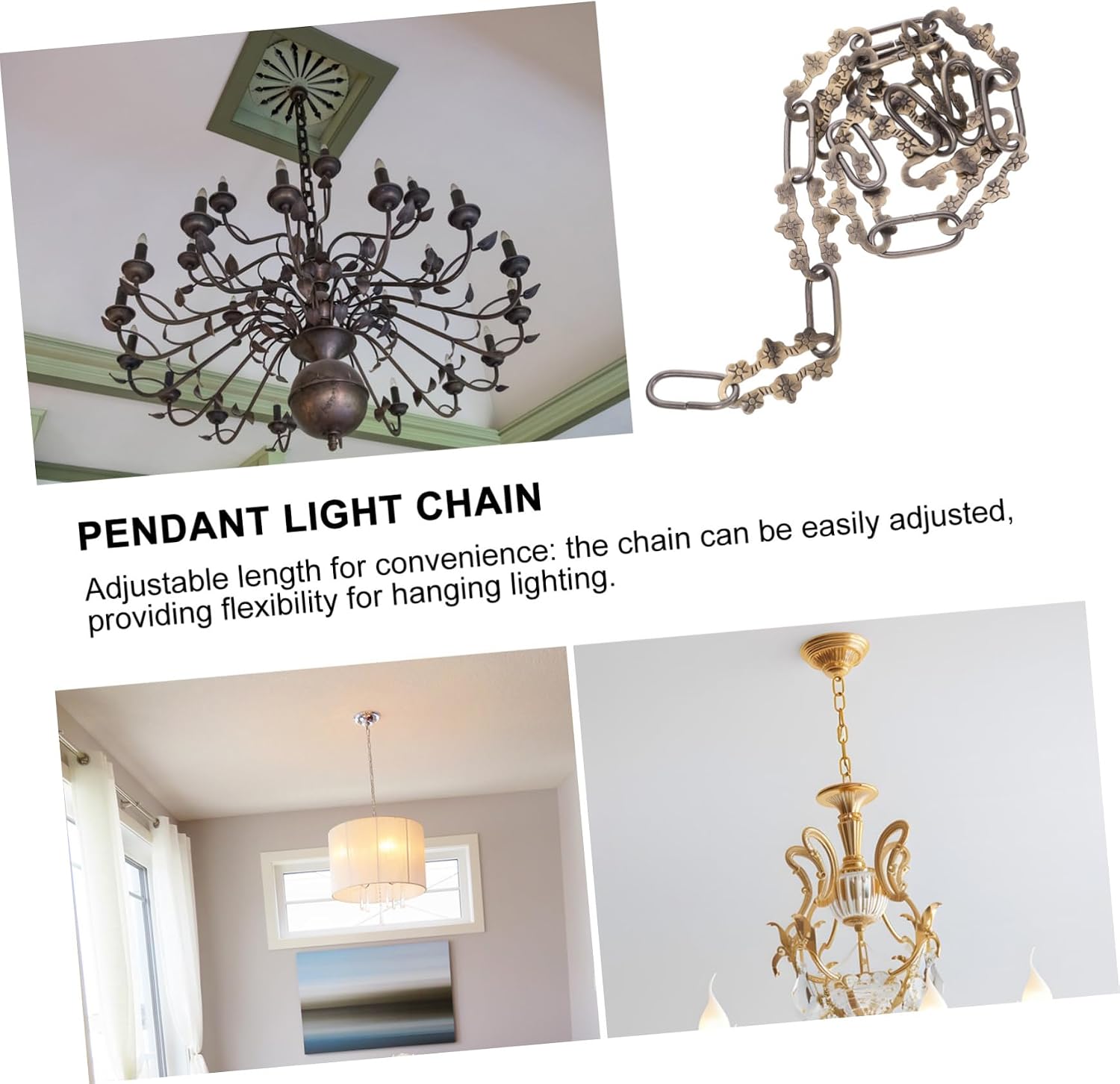 Levemolo Light Fixture Pendant Chain Decorative Lamp Chain for Stylish Home Decor for Pendant Lighting Kitchens Living Rooms and Restaurants