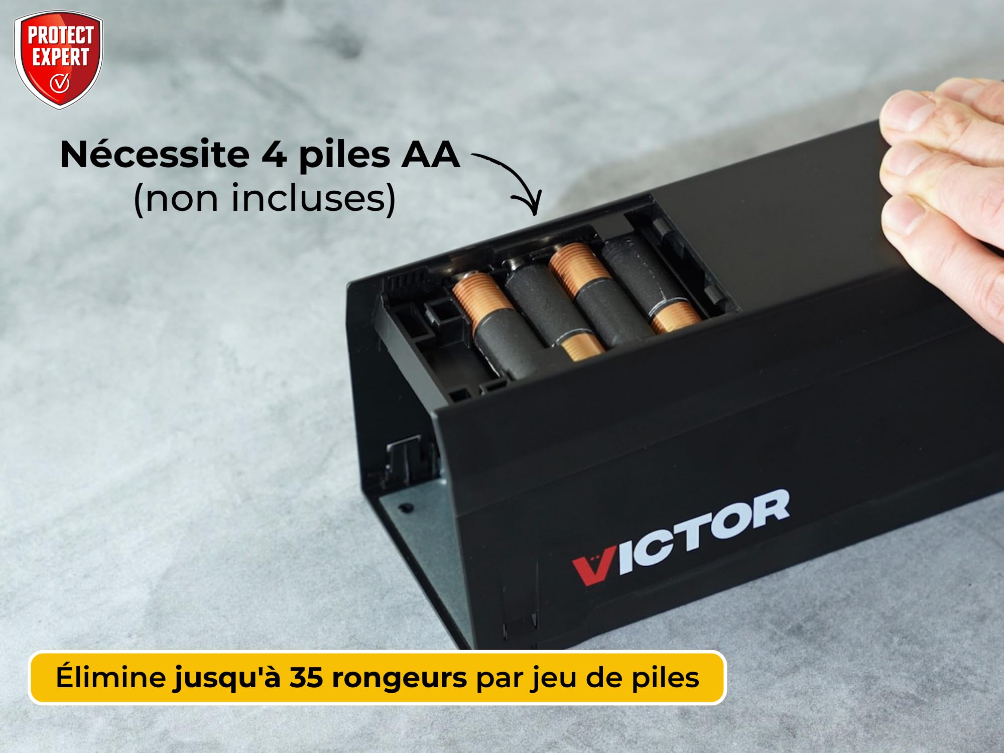 PROTECT EXPERT Trappola elettronica Ratto & Mouse - Veloce & Preciso | Eliminazione in pochi secondi - Fino a 35 roditori per batteria - Nessun contatto - RASOUTRAPN