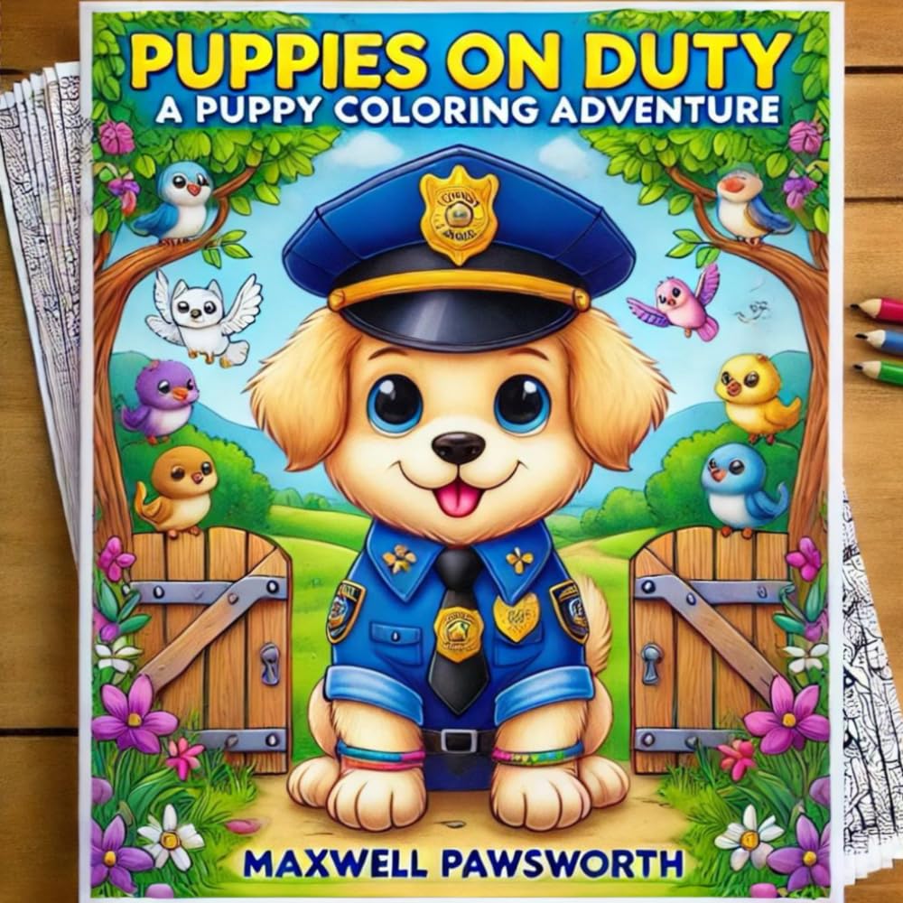 Puppies On Duty: Super Cute and Adorable Coloring Book For Adults & Teens - 50 Coloring Pages to Spark Creativity, Relaxation, Mindfulness & Stress-Relief (Everyday Puppies Coloring)