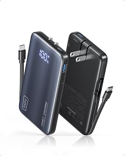 INIU 45W Fast Charging Portable Charger, 10000mAh with Built in Wall Plug