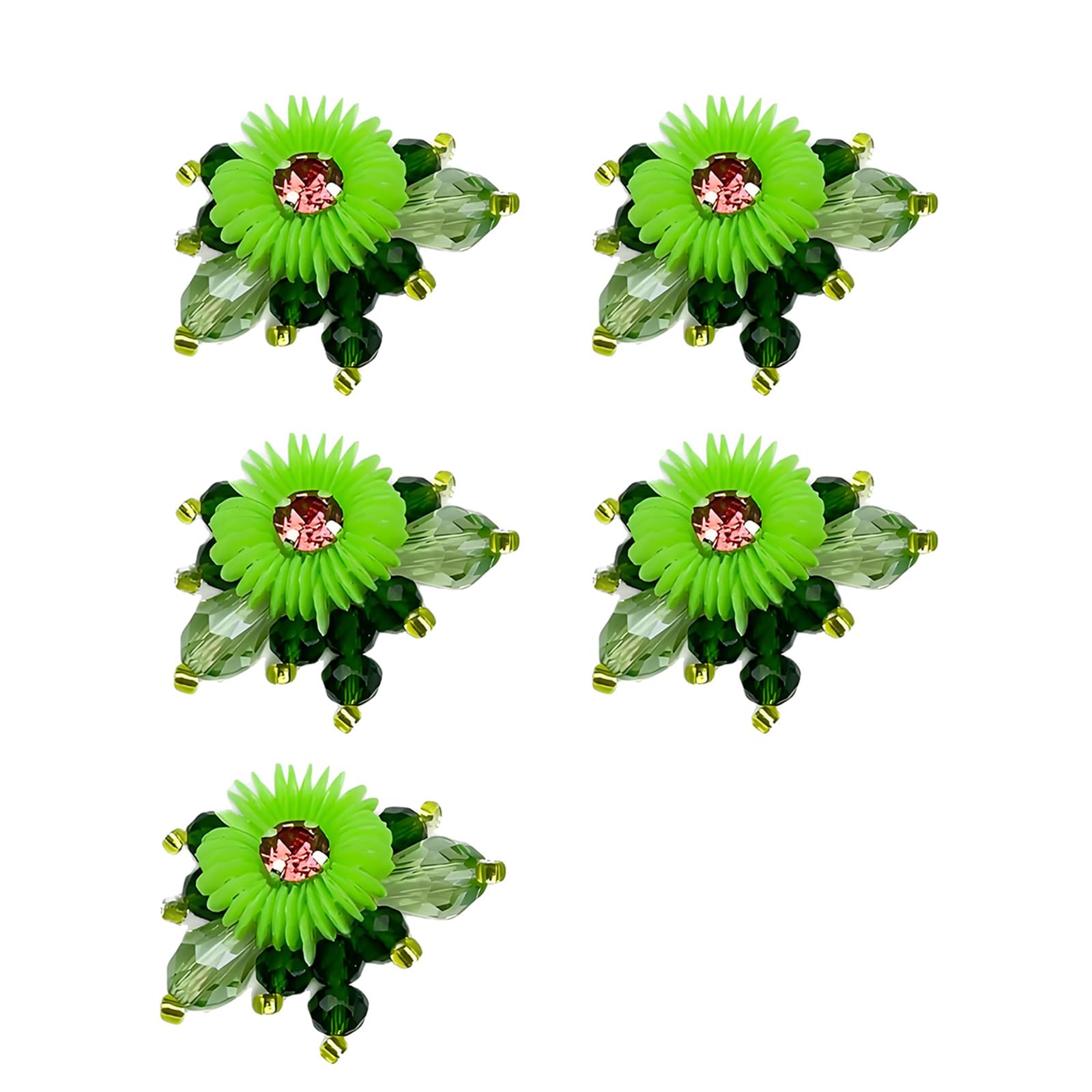 Qusinfc 5Pcs Artificial Flower Clusters Flower Appliques Clothing Embellishments for Shoe Hat Bag Sewing Accessories Shoe Accessories