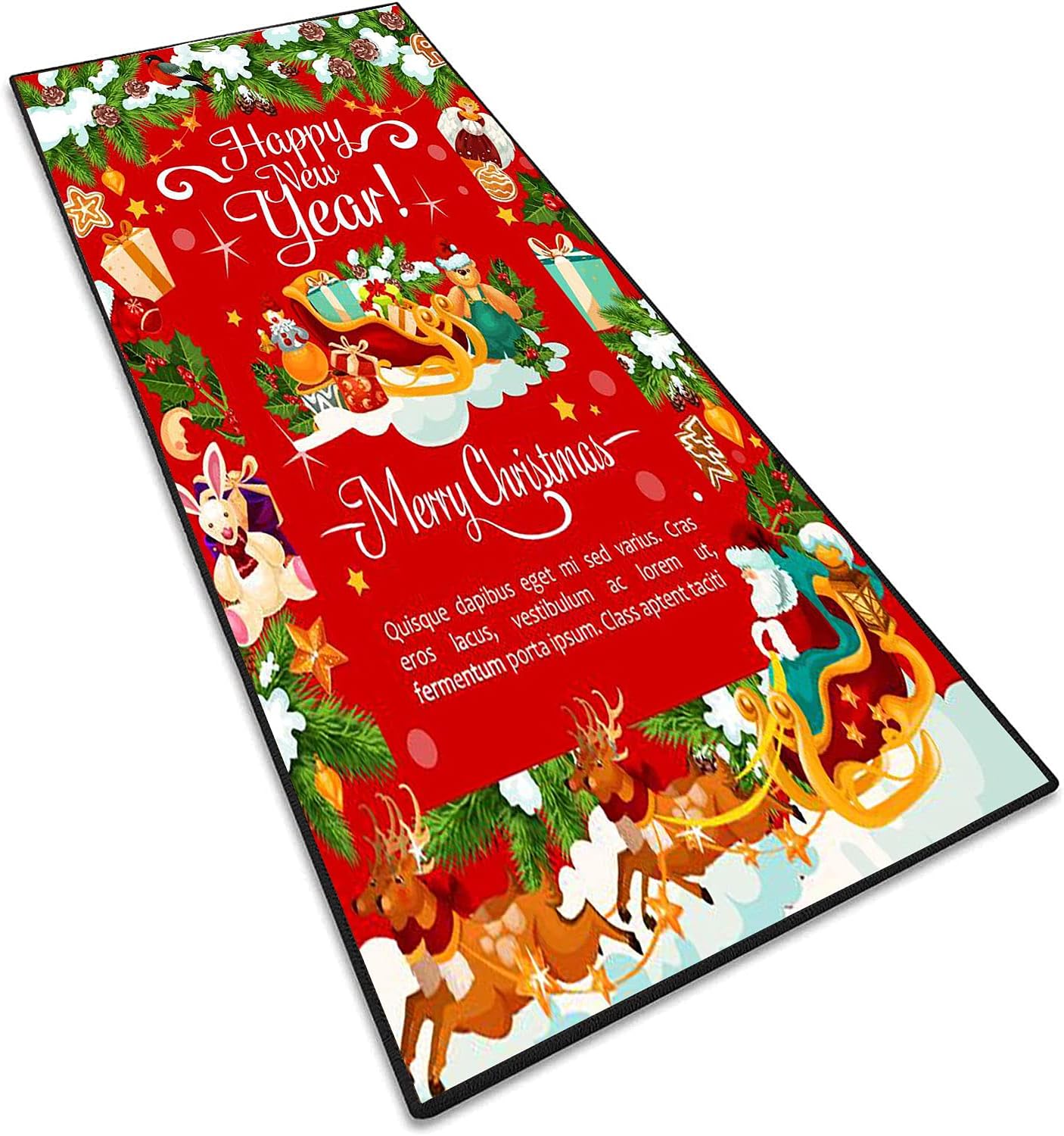 Christmas Rug, Hallway Rug, Christmas Mats 3D NonSlip Rugs, Christmas