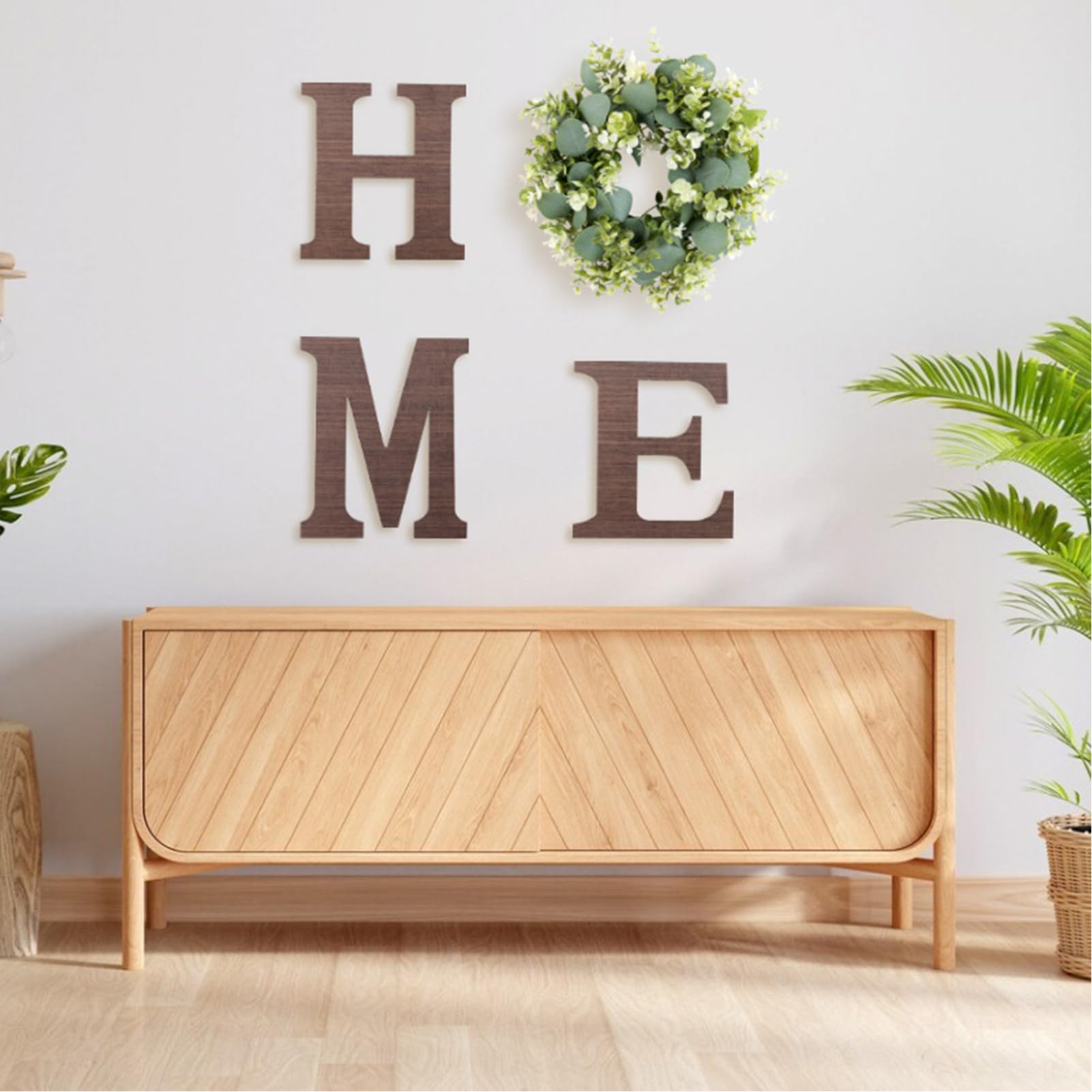 Lettere di casa in legno con ghirlanda decorazione da parete