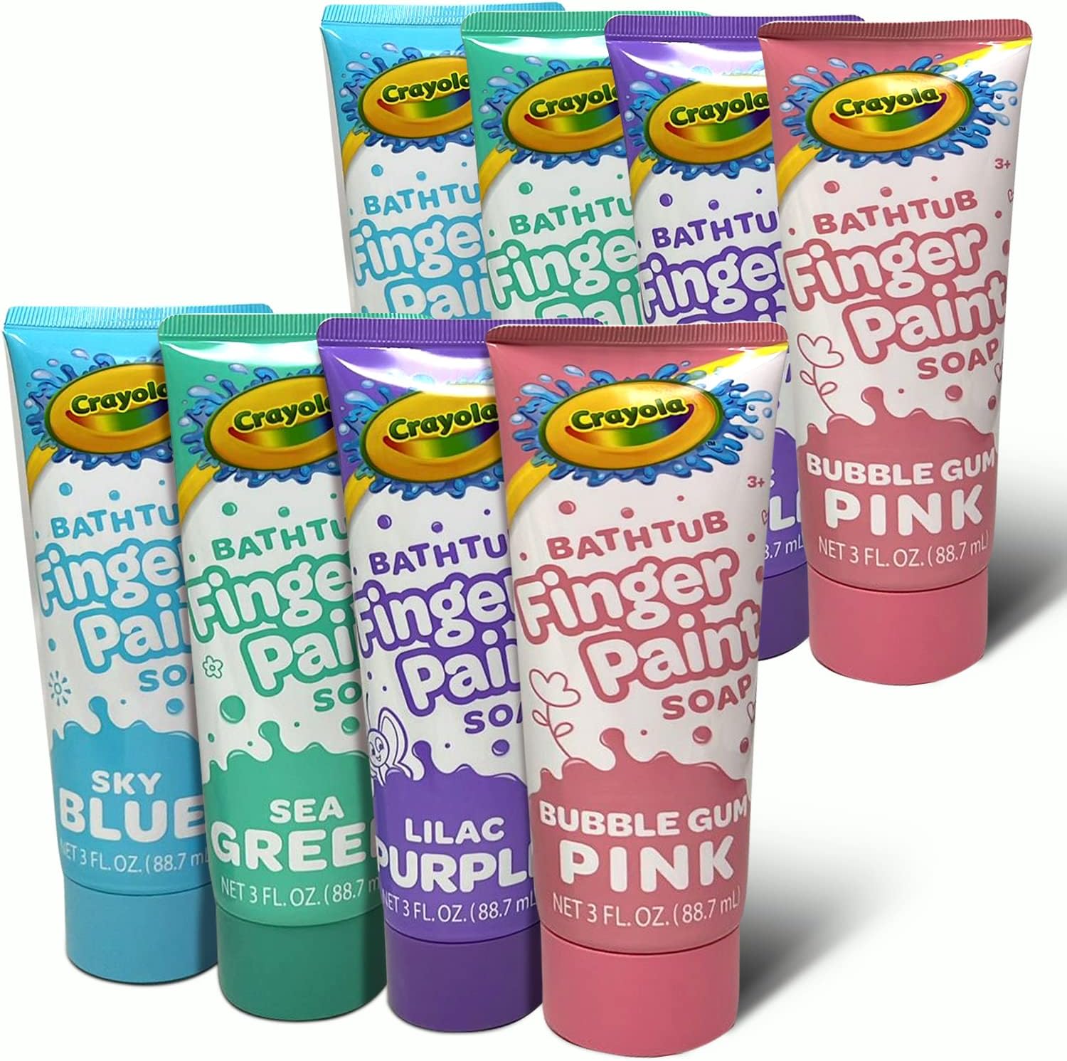 Amazon.com: Crayola Bathtub Finger Paint Variety Pack for Kids, 8 Color ...