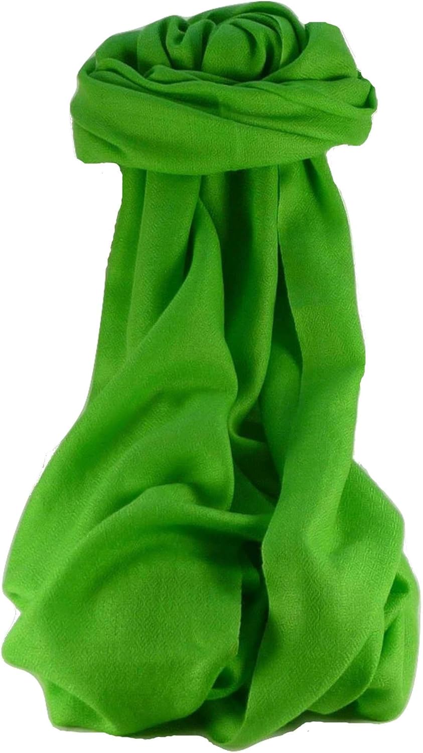 Pashmina & Silk Fine Cashmere Scarf Karakoram Birds-Eye Weave Jade