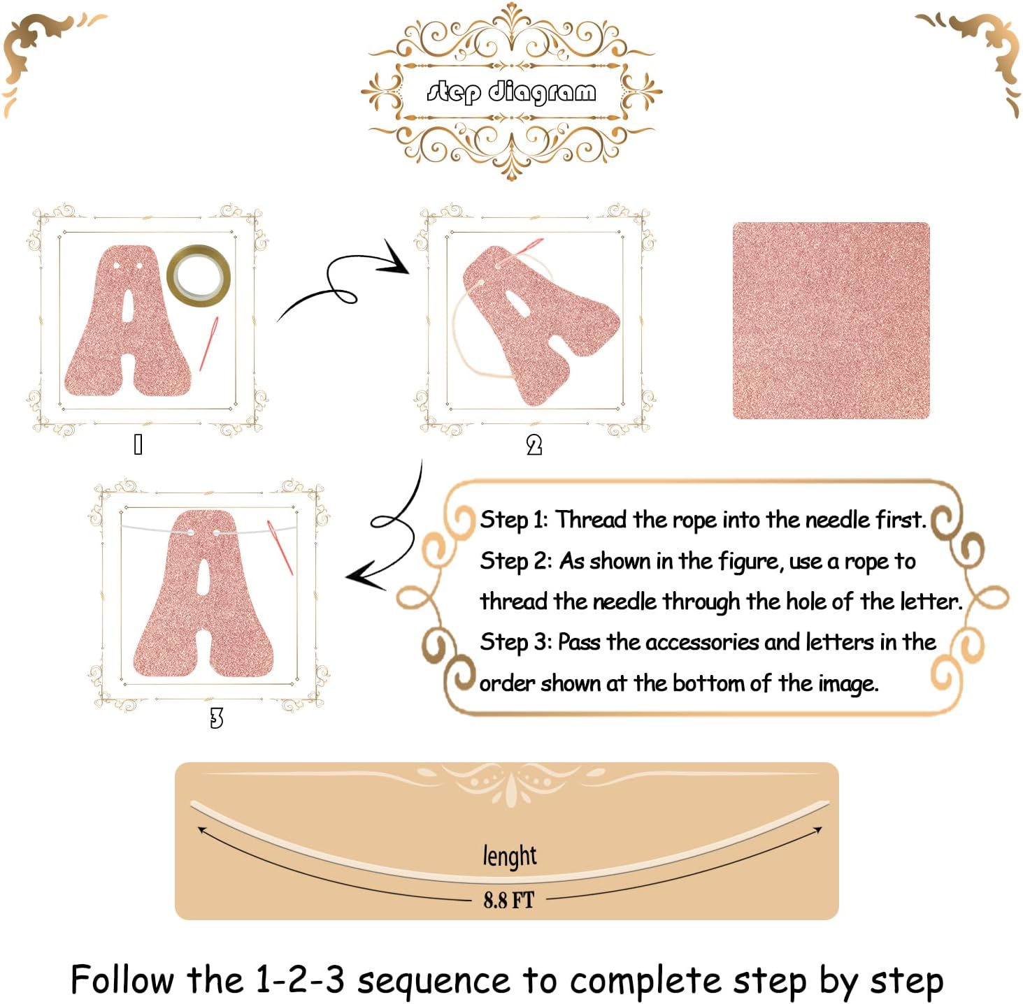 Bow Girls First Birthday Party Decoration - Girls Just Wanna Be One Banner - 1st Birthday Banner for Girl Rose Gold Glitter