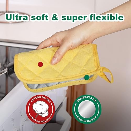 Miniatura 80 de Agarraderas de algodón, lavables a máquina, resistentes al calor, salvamanteles, para cocinar y hornear Gris Oscuro