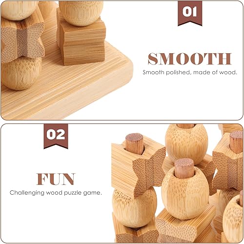 Miniatura 7 de Kisangel Juego de mesa con punta de madera 3D para niños y adultos, juego de mesa familiar, juego de mesa de estrategia de madera, 1 juego