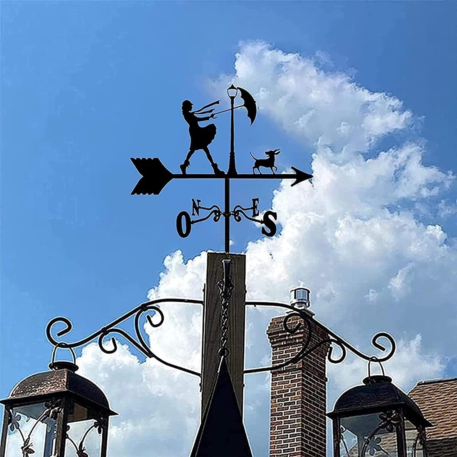 風見鶏 ハンドメイド 風見鶏 農家風 ステンレススチール 風向計 風向表示器 屋外屋上 庭 取り付け 庭装飾 測定ツール