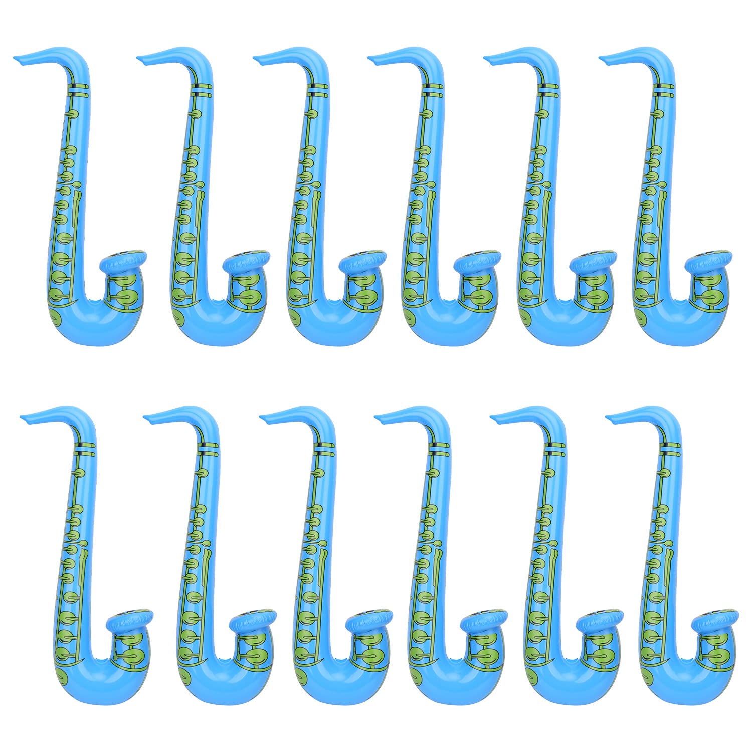 Trimming Shop Inflatable Saxophone Balloon 12pcs, Blue