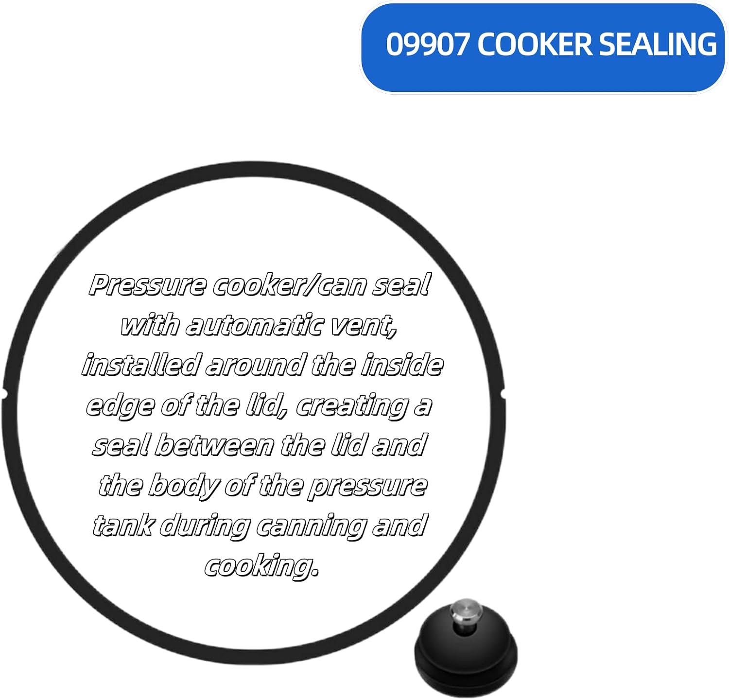 09907 Pressure Canner Sealing Ring 1075 Overpressure Plug (2Pack)