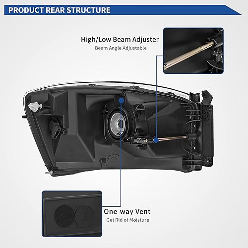 Miniatura 363 de oEdRo Faros delanteros compatibles con Ford F150 / 06-08 Lincoln Mark LT Pickup 2004, 2005, 2006, 2007, 2008, Ford F150 / 06-08 Lincoln Mark LT OE