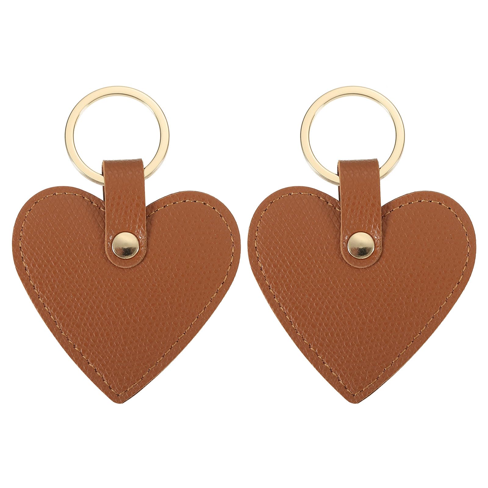 PATIKIL Portachiavi a Cuore in Pelle, 2 Pezzi Portachiavi a Cuore in Pelle con Ring Portachiavi Portachiavi per Regali di Nozze Feste Favori Carta d' Identità, Nero