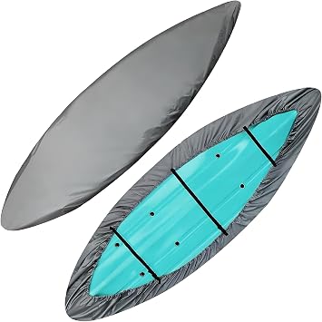 Kayak Cover for Ascend Kayaks 133X Tournament Yak-Power Sit-On, Outdoor Storage All-Weather Kayak Protective Cover with Adjustable Drawstring & Buckle for Sit-On-Top & Sit-Inside Kayaks
