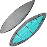 ponuyt 1PCS Kayak Cover for Nimbus Kayaks Klemtu, All-Season Tear-Resistant Kayak Protective Cover, Adjustable Drawstring & Rope Outdoor Boat Storage Cover,A Grey