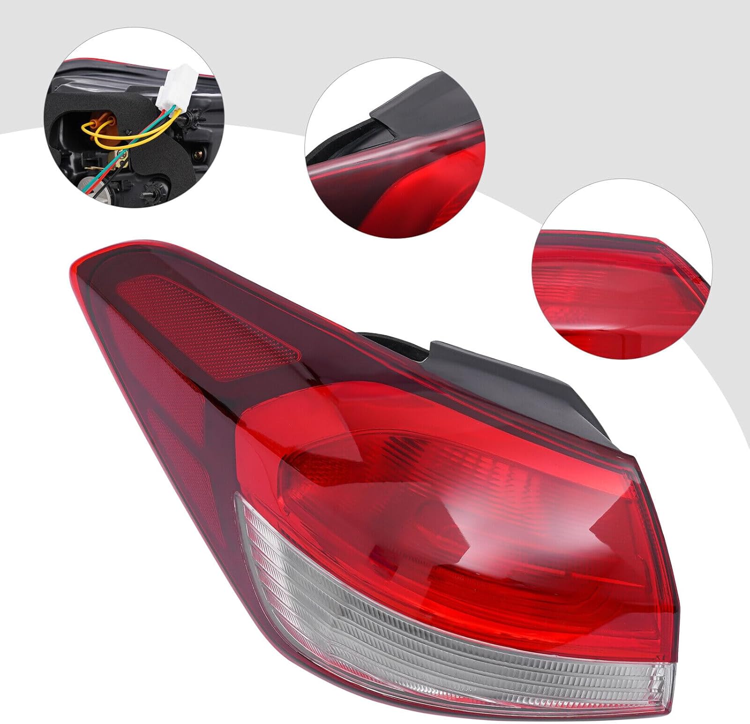 Outer Side Halogen Tail Light Rear Lamps Assembly Fits for 2017 2018 Kia Forte Sedan EX, LX, S, SX # Replace 92401-F20000 R92402-F20000 (Driver & Passenger Side)