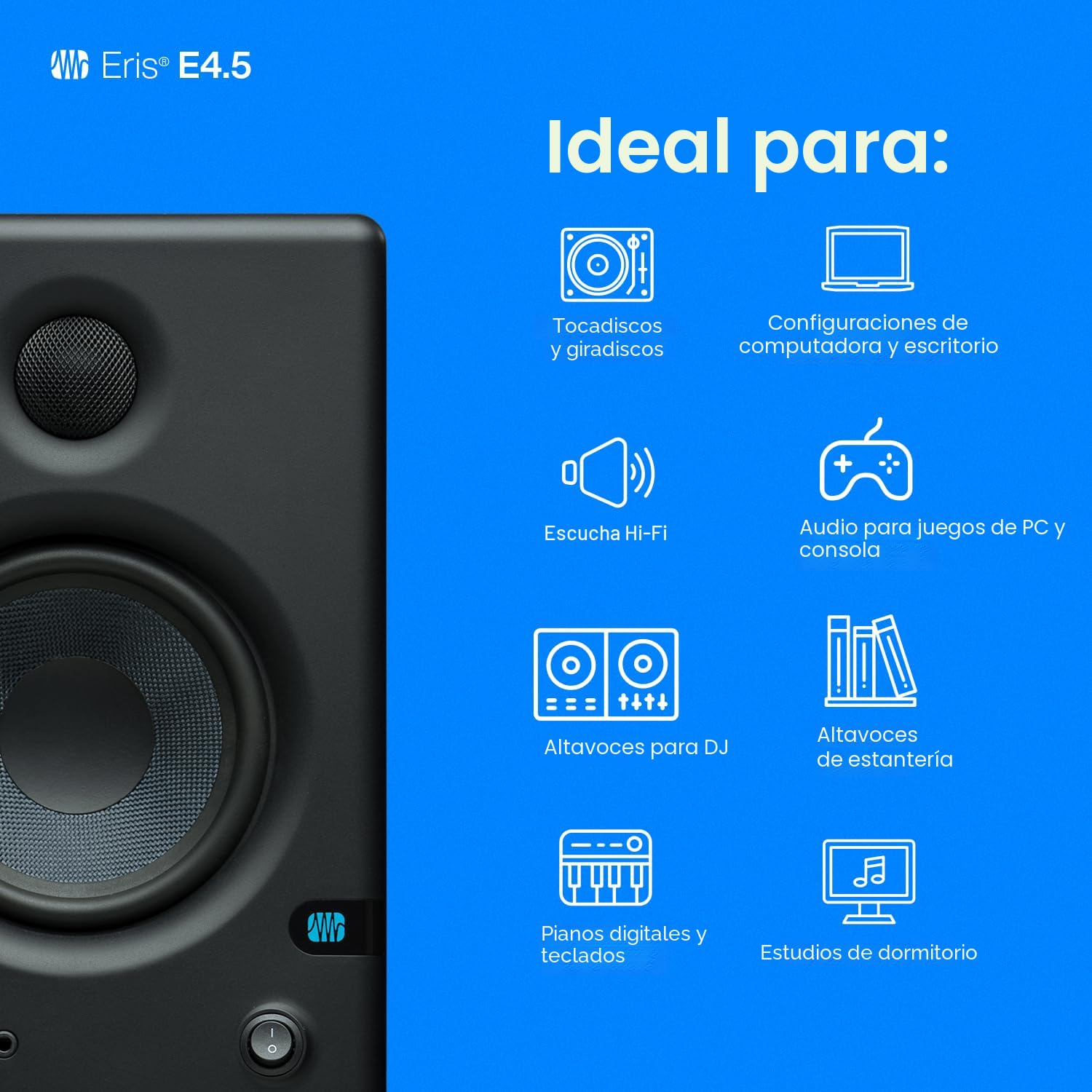 Amazon.com: PreSonus Eris E4.5 - Monitor de estudio de campo