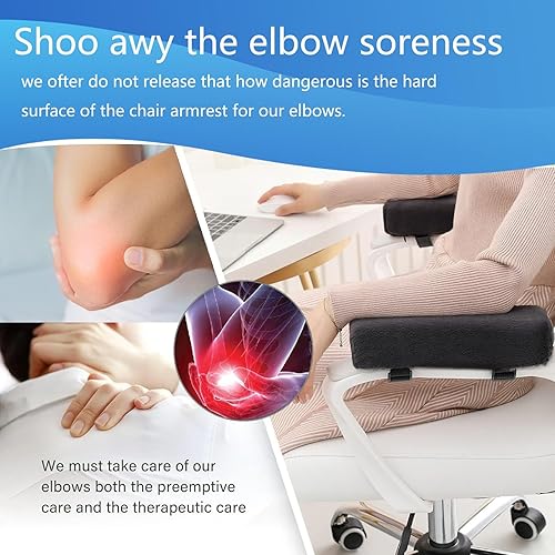 Miniatura 5 de Big Ant Reposabrazos de felpa para silla, cojines para codo, alivio de presión, silla de oficina para juegos, paquete de 2 reposabrazos con