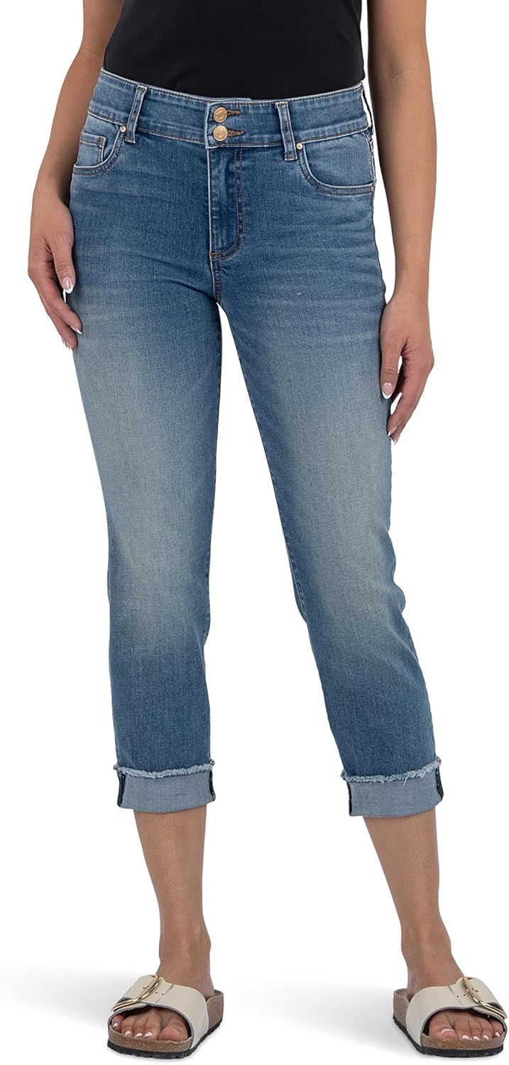 KUT from the Kloth Amy Crop Straight Leg Roll Up