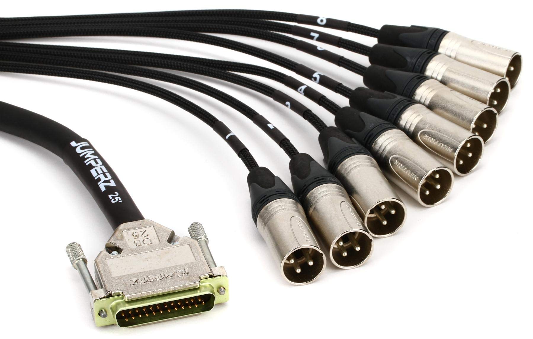 JUMPERZ JDB25-XLRM ZipLine DB25 to XLR Male 8-channel Analog Audio Interface Cable - 25 foot