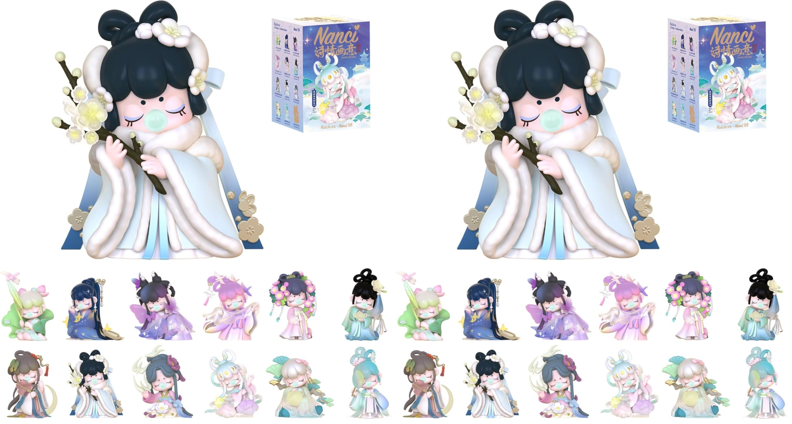 Rolife Nanci Action Figuren Poetischer Charme Überraschungsbox Sammelspielzeug Kreative Geschenke für Jugendliche und Erwachsene (Packung mit 2)