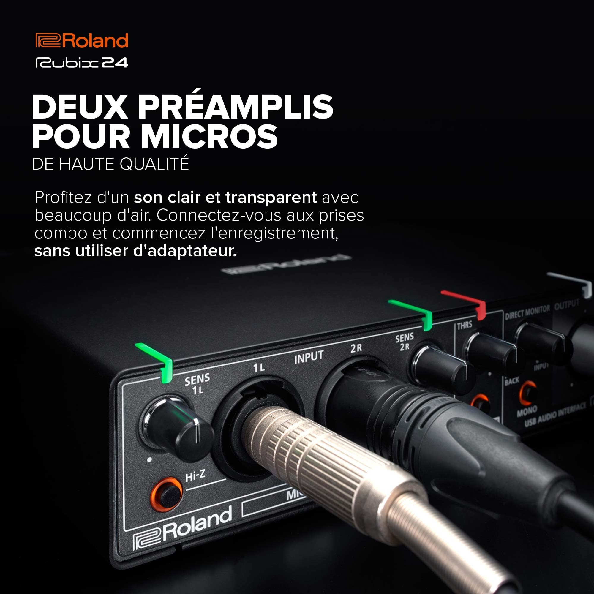 Interface audio USB Roland Rubix24 2 In-4 Out | Son haute résolution | Enregistrement de micros, guitares, claviers et autres | Compacte & robuste | Compatible Mac, PC & iPad