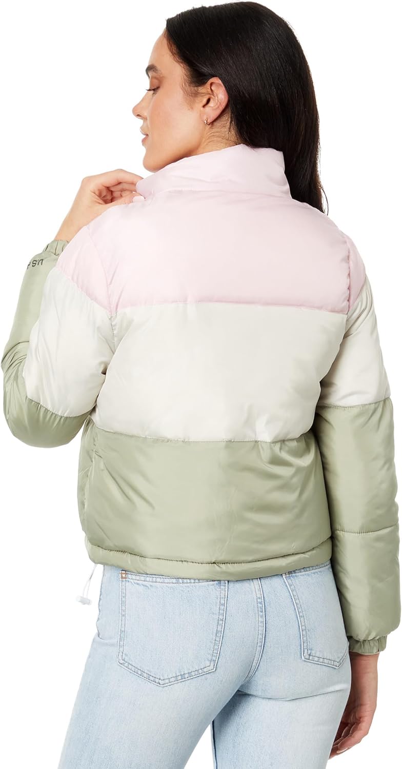 U.S. POLO ASSN. Crop Multi Color-Blocked Puffer Jacket