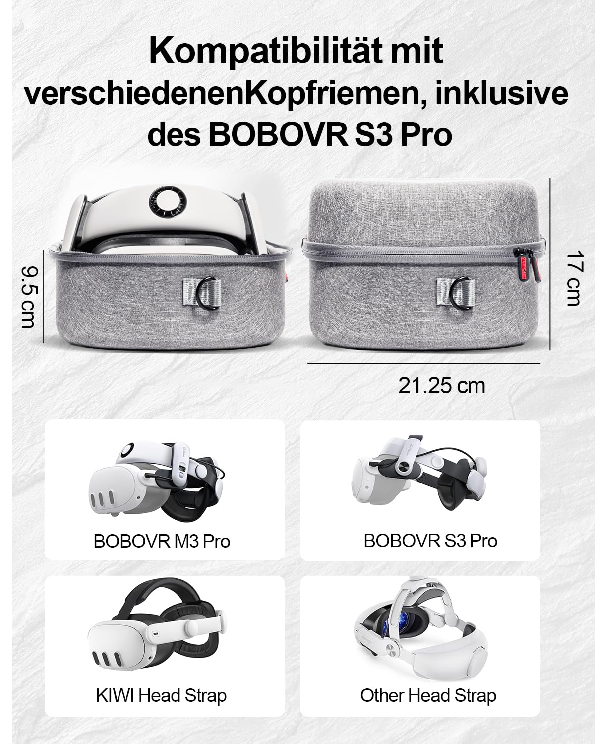 Tragetasche für Meta Quest 3, Reisetasche kompatibel mit BOBOVR S3 Pro Akku-Kopfgurt, Controllern und anderem Zubehör, Hartschalenetui und überlegener Schutz für Oculus Quest 3