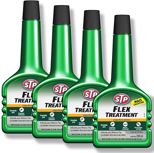 Aditivo Limpa Bico Injetor Motor FLEX TREATMENT 200ml STP 4 unidades