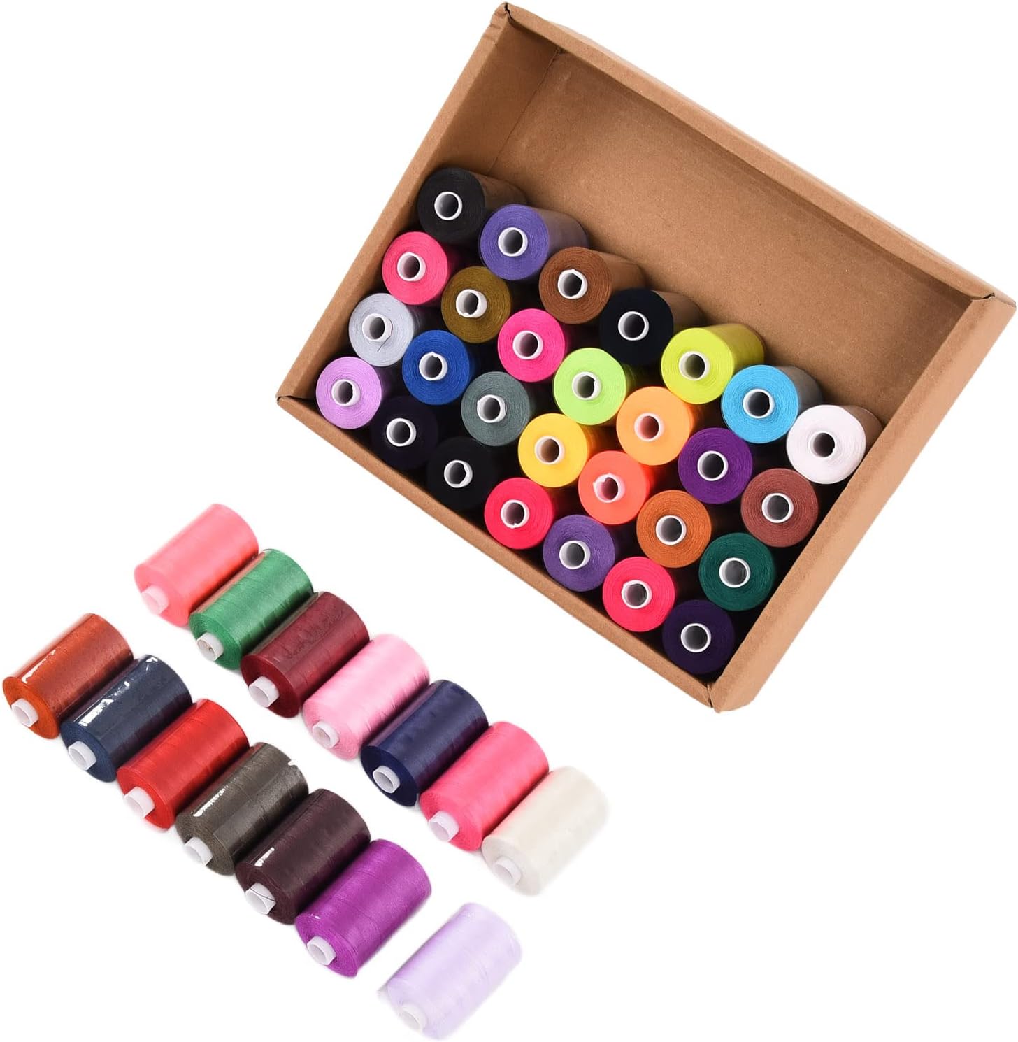 Haofy Sewing Threads Set Polyester 1000 Yards 42 Colors Spools Kit for Household DIY Embroidery and Sewing Machines with Strong Resilient Threads for Crafts and Garment Repair