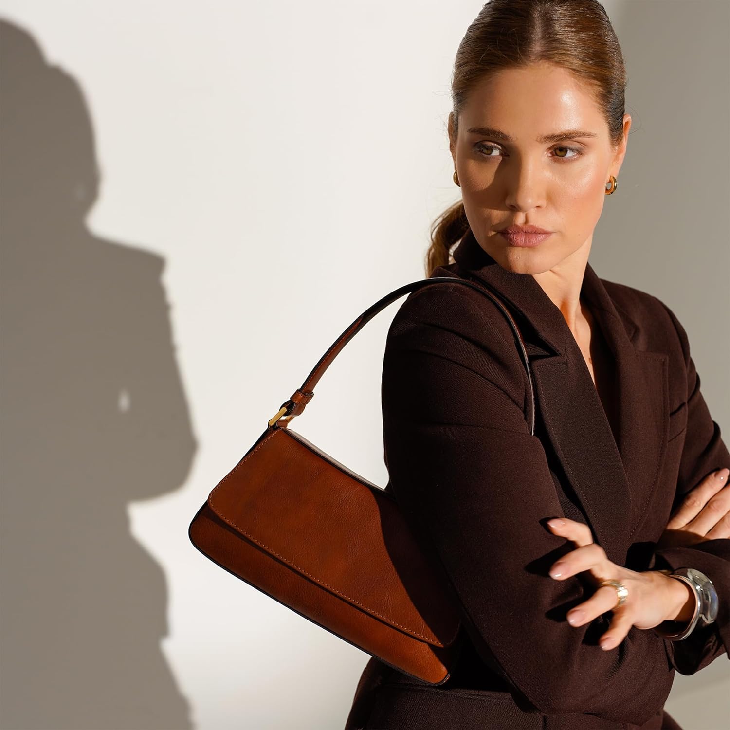 Time Resistance Leather Handbag - Full-Grain Leather Purse for Women - Shoulder Bag Made in Italy - Image 2