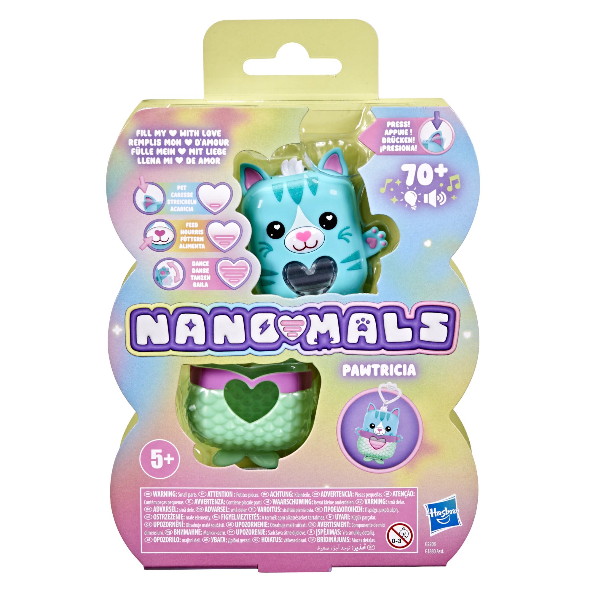 Hasbro Nano-mals, Pawtricia la gatita Azul, Mascota electrónica de Tipo Fidget - 2
