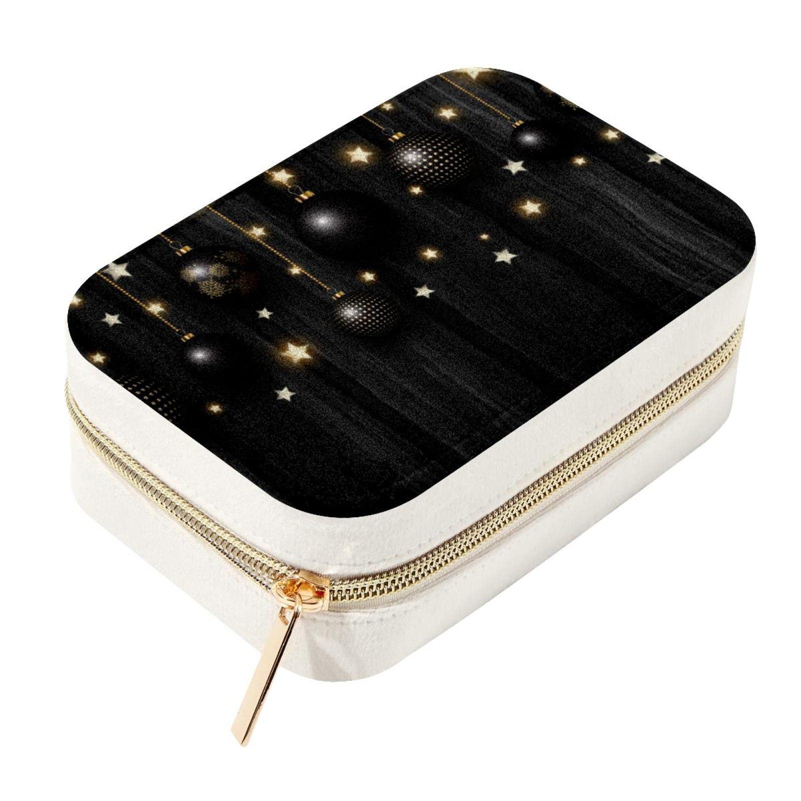 Boîte à bijoux portable en bois et rangement velours pour bagues, bracelets et boucles