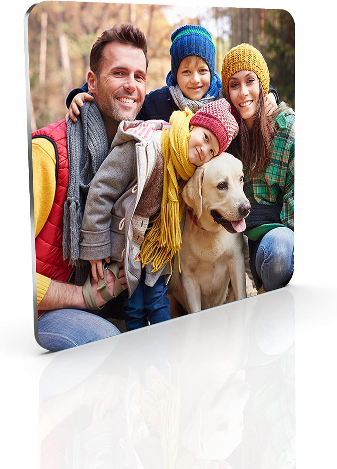 Smile Art Design UPLOAD 6 IMAGES CUSTOM MAGNET Glossy Metal Print with your Photos 6 PIECE SET Square Fridge Magnet Personalized Photo Collage Picture Photo Gifts Wedding Gift Kitchen Decoration
