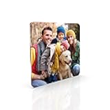 Smile Art Design Upload 2 Images Custom Magnet Glossy Metal Print with Your Photos 2 Piece Set Square Fridge Magnet Personalized Photo Collage Picture Photo Gifts Wedding Gift Kitchen Decoration