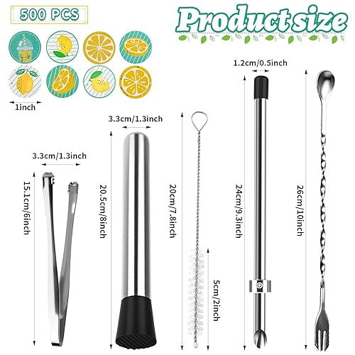 Miniatura 5 de Kit de herramientas de soporte de limonada 8 en 1 2 perforadores de acero inoxidable 316 para tapas de plástico, juego de perforadores de paja y 1