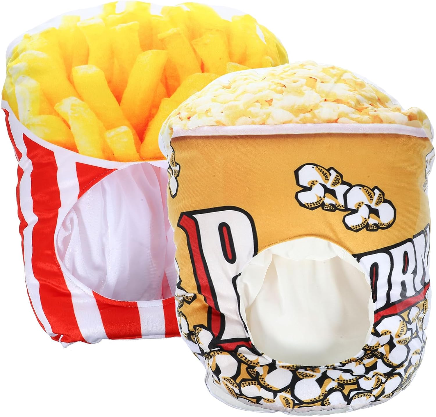 VALICLUD Funny Popcorn and French Fries Photo Prop Party Hats Set, Yellow and Red Costume Caps for Event Headwear, Novelty Snack Theme Accessories for Parties and Cosplay