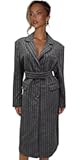 Cxrazyworm Women's Tweed Overcoat Notch Lapel Trench Coat with Belt Long Womens Winter Blazer Coat for Wedding Guest