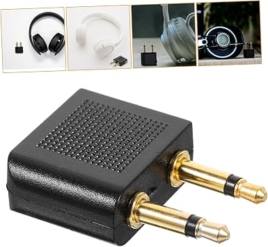 KOMBIUDA 5pcs Airplane Headphone Adapter Audio Jack Plug Connector for in-Flight Entertainment Compact Lightweight Design for Travel Home Office Use