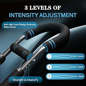 Twister arm Trainer, Adjustable Resistance (40-140 lbs) Chest Workout Equipment,Forearm Power Exercise bar , pectoralis spinalis Device, Portable Detachable Design
