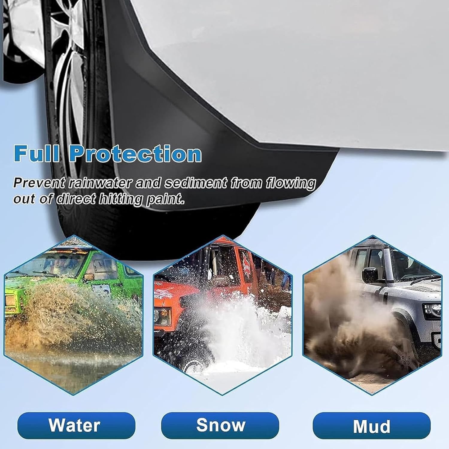 4pcs Mud Flaps Splash for GWM Tank 300 2021-2024, Front & Rear All Weather Protection Guards No Drilling Required Flexible Material Fender Flares Exterior Accessories